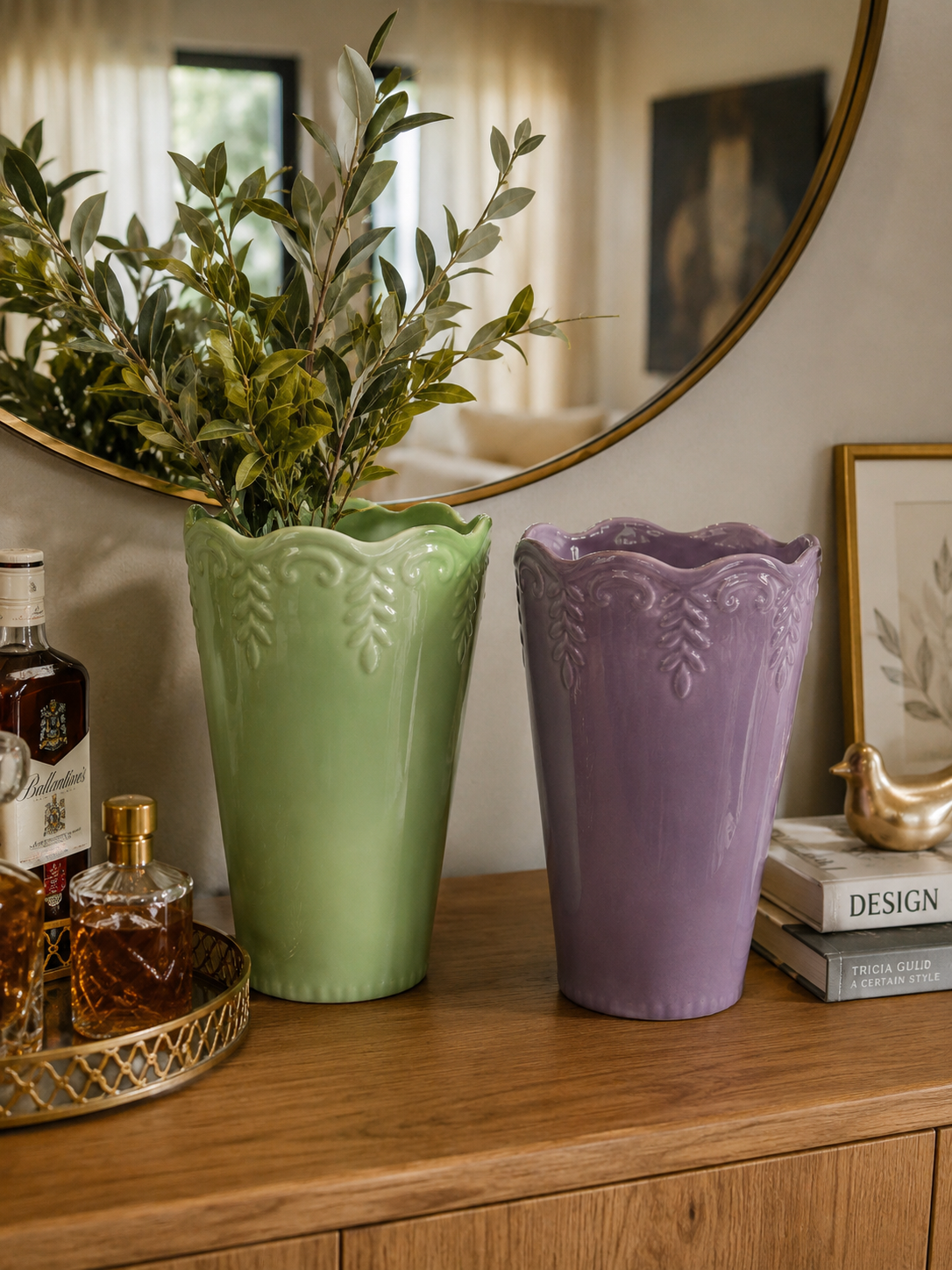 Vaso Decorativo de Cerâmica Ondulado 27 cm