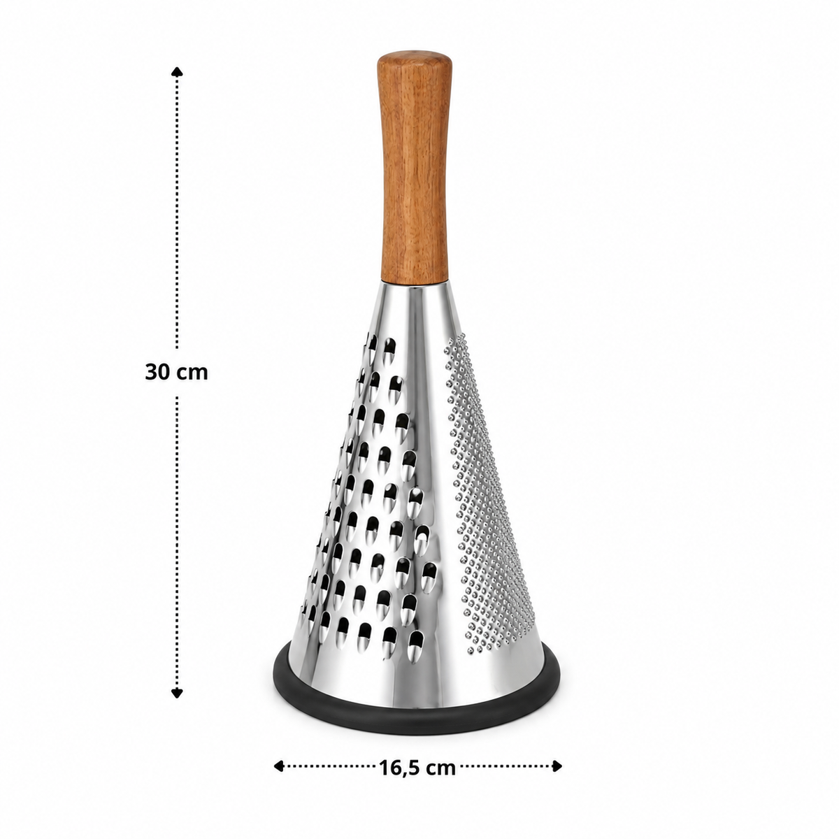 Ralador Cônico em Aço Inox com Cabo de Madeira – 30 cm