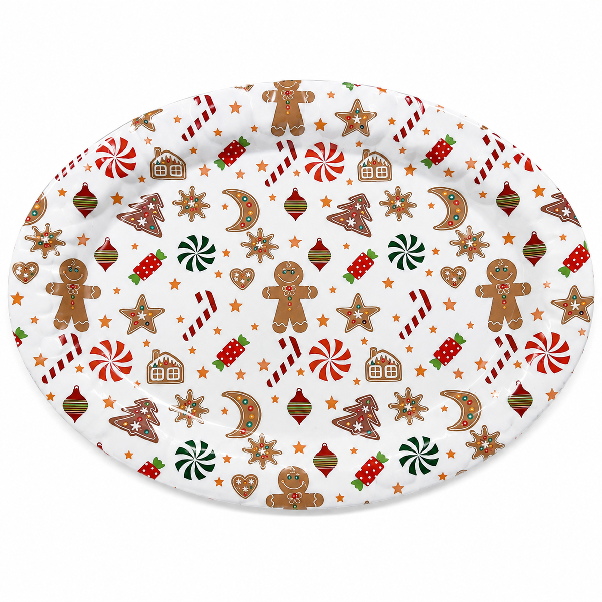 Travessa Oval de Melamina Natalina 45 x 35 cm – Estampa Biscoitos