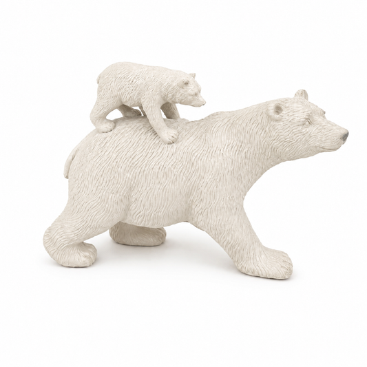 Escultura ursos mãe e filho Em Poliresina Mart 22x20x9cm