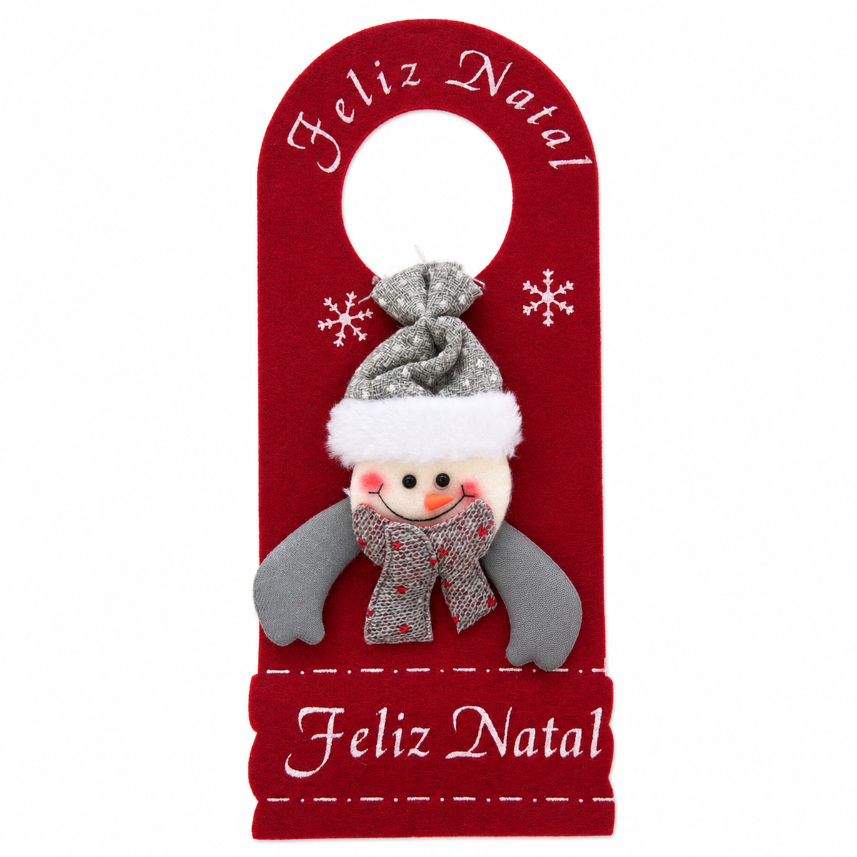 Título: Enfeite de Porta Natalino Papai Noel Boneco de Neve – Feliz Natal