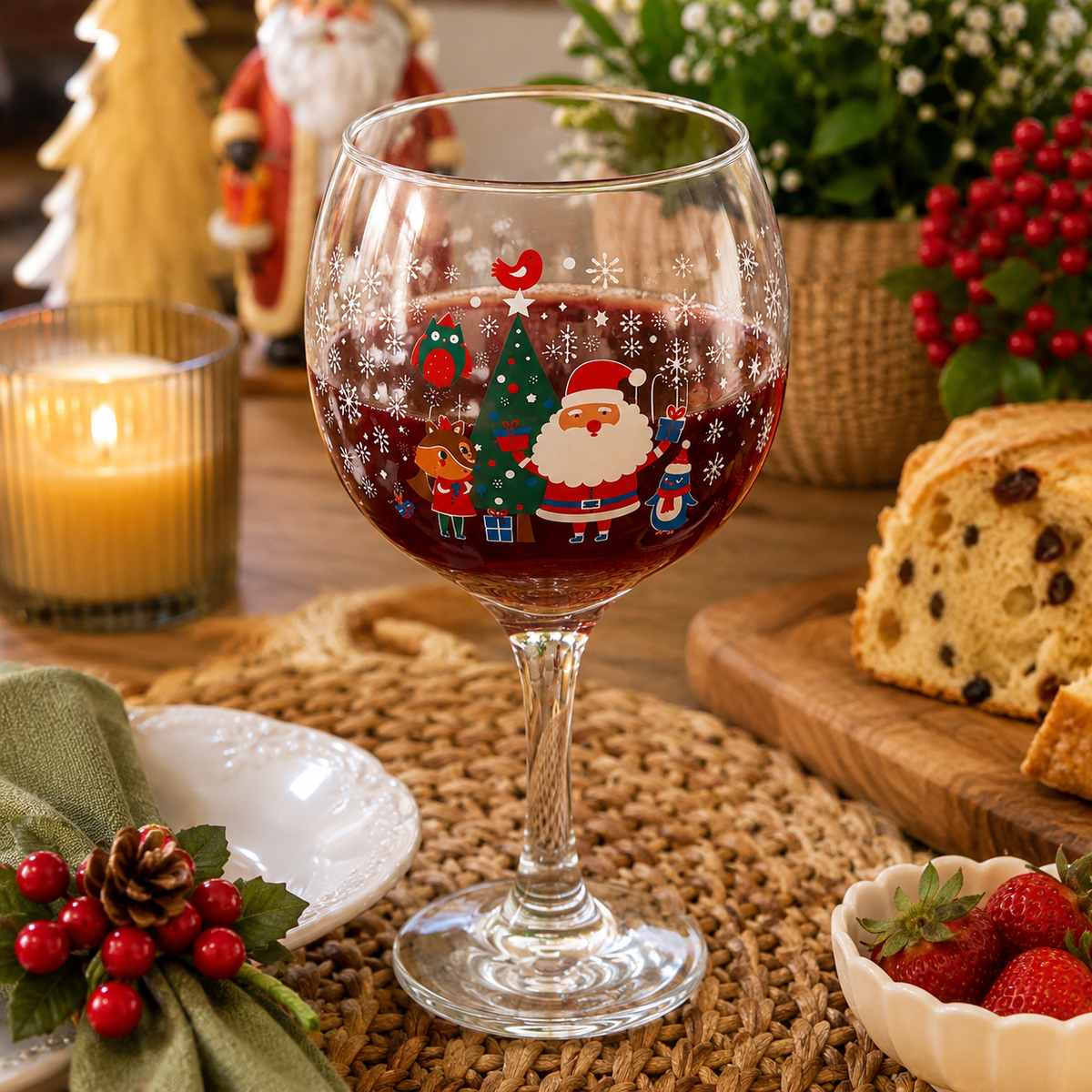 Taça Natalina Decorada – Papai Noel