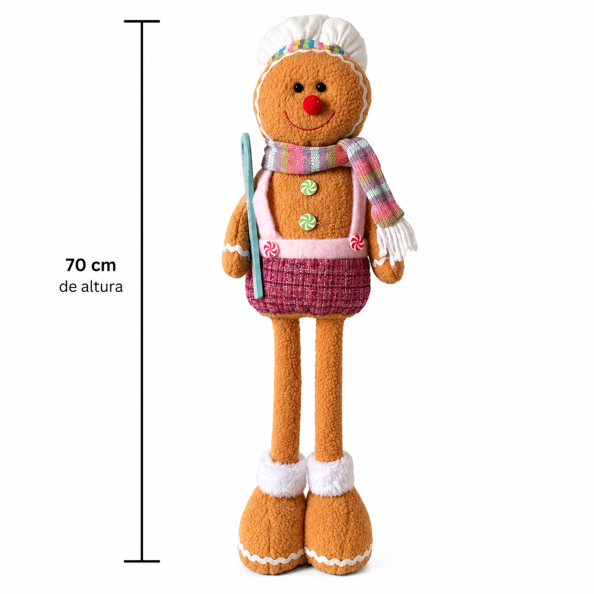 Boneco Gingerbread Natalino Decorativo 70 cm