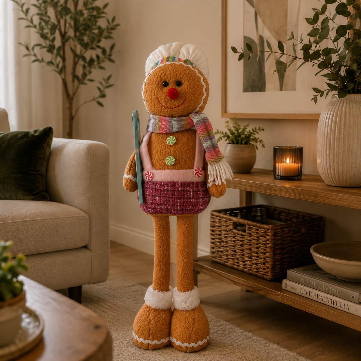 Boneco Gingerbread Natalino Decorativo 70 cm