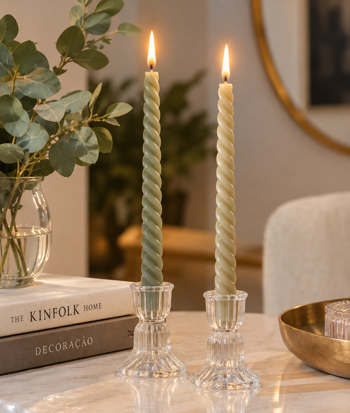 Jogo de Velas Decorativas Espiral com 2 Peças – GiftHome