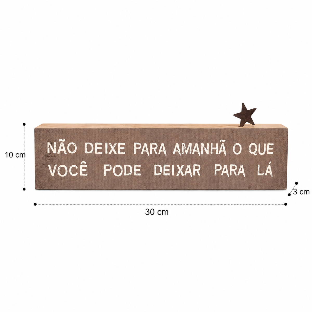 Placa Decorativa de Madeira – “Não Deixe Para Amanhã”