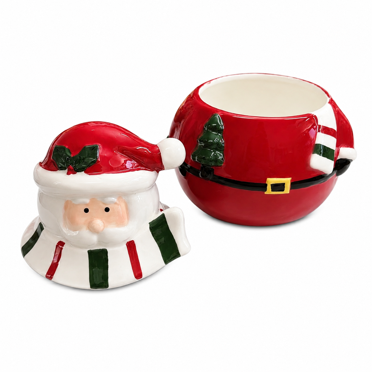 Papai Noel de Cerâmica 25cm – Pote Decorativo Natalino