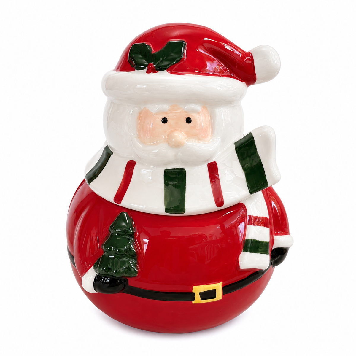 Papai Noel de Cerâmica 25cm – Pote Decorativo Natalino
