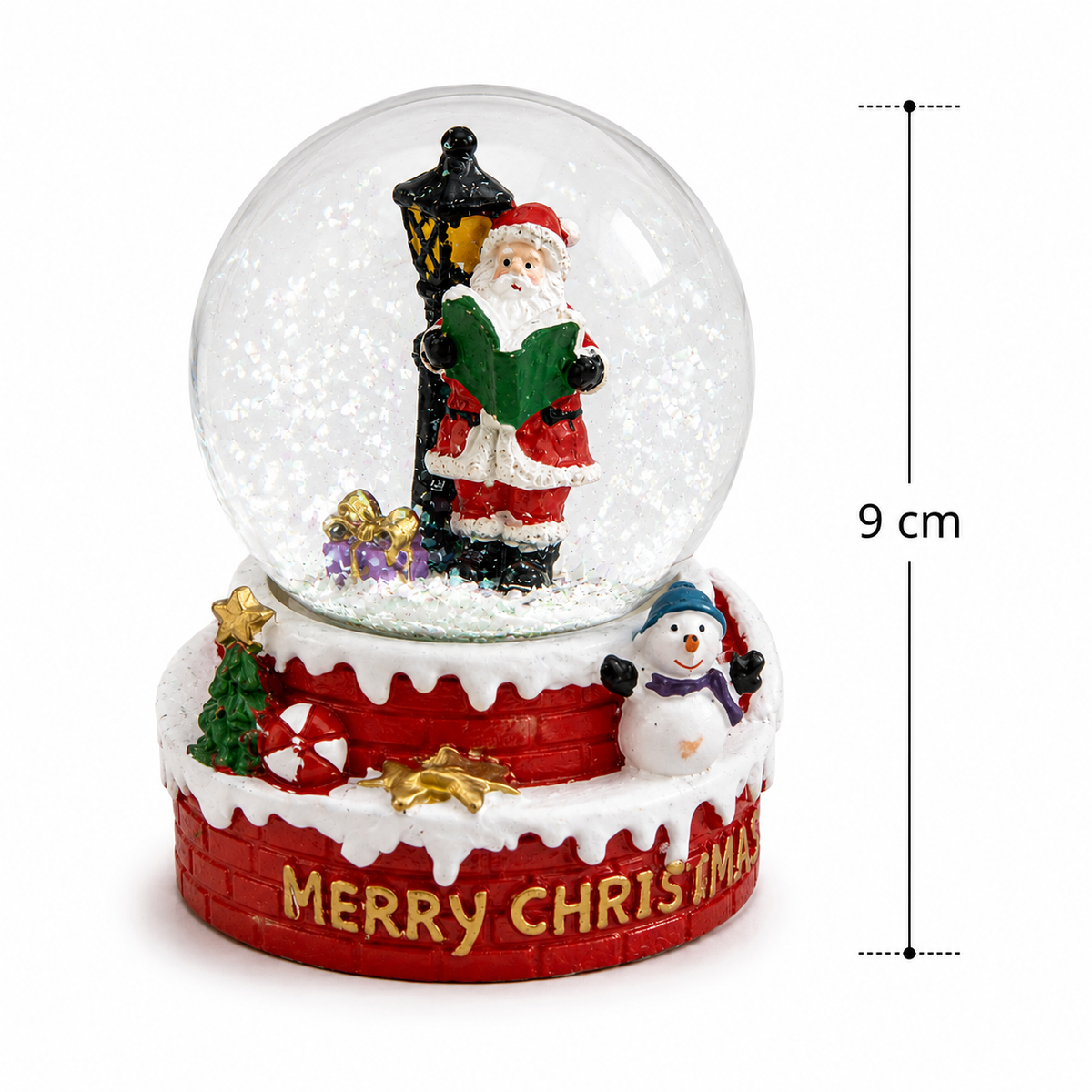 Globo de Neve Natalino com Luz 9cm – Papai Noel