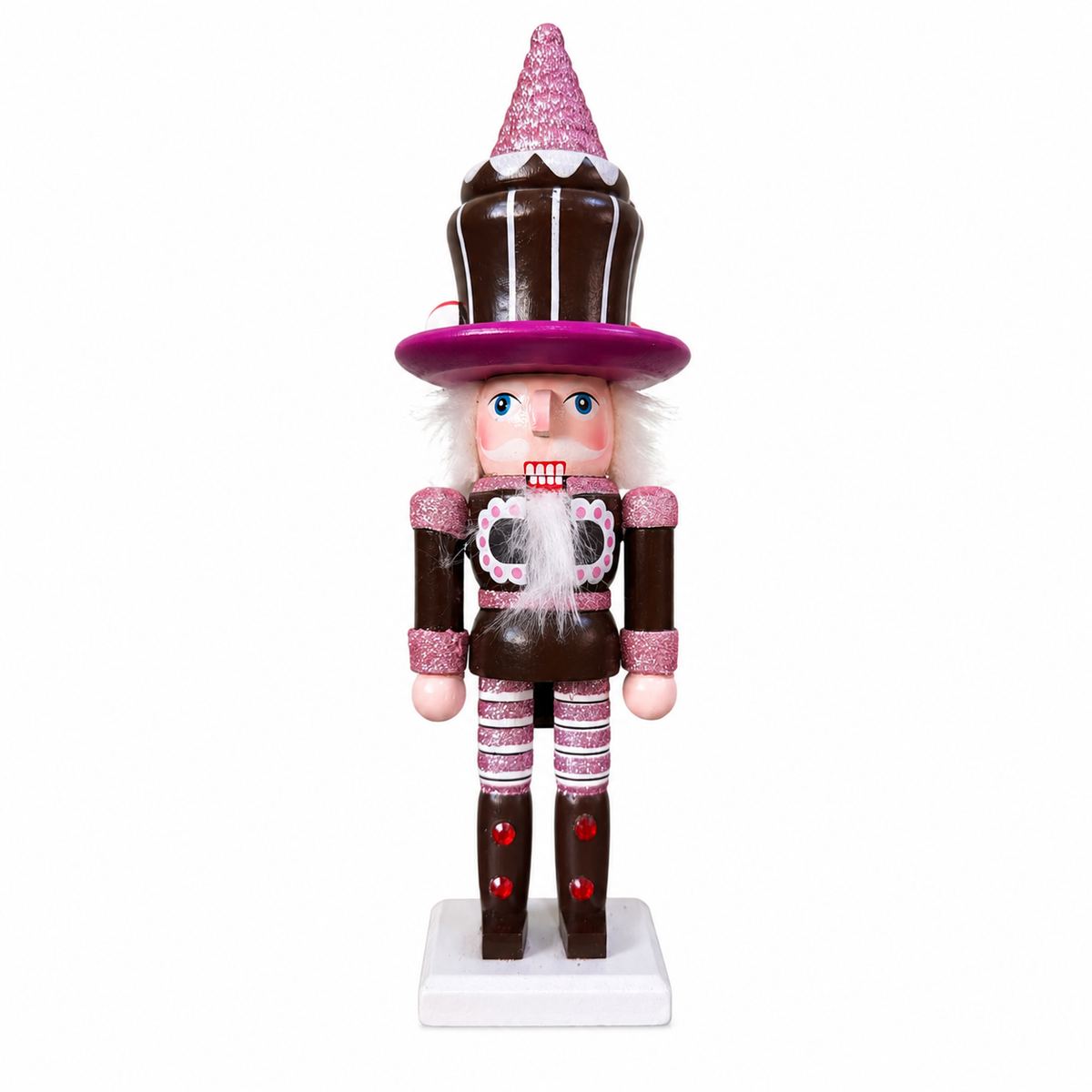 Quebra-Nozes Natalino Rosa e Marrom – 26 cm