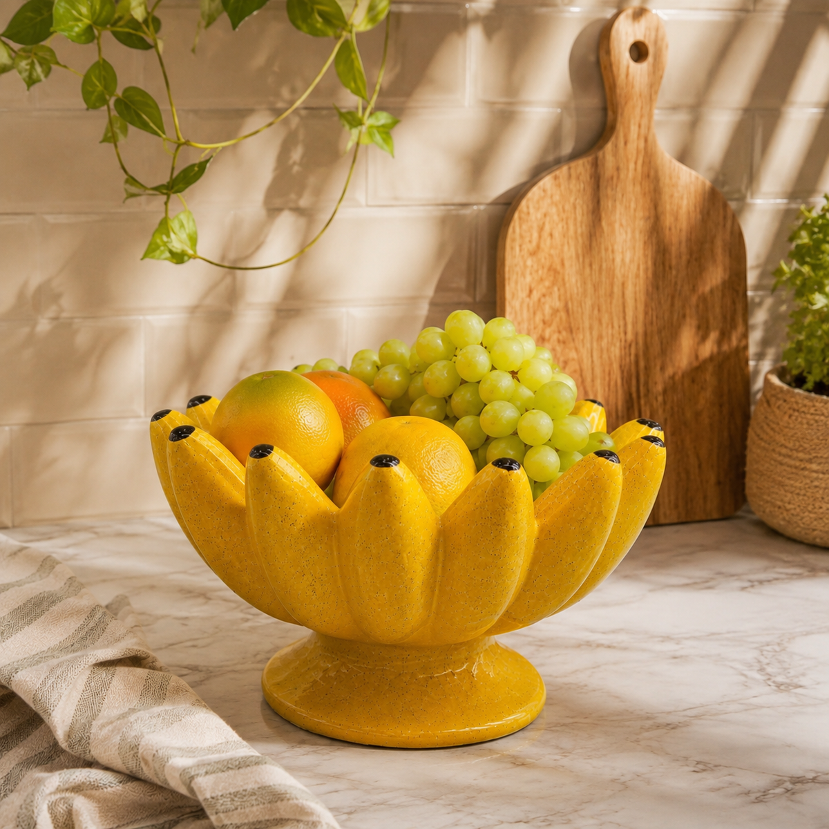Fruteira Banana em cerâmica