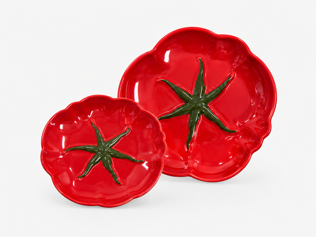 Prato Raso de Cerâmica Tomate Vermelho