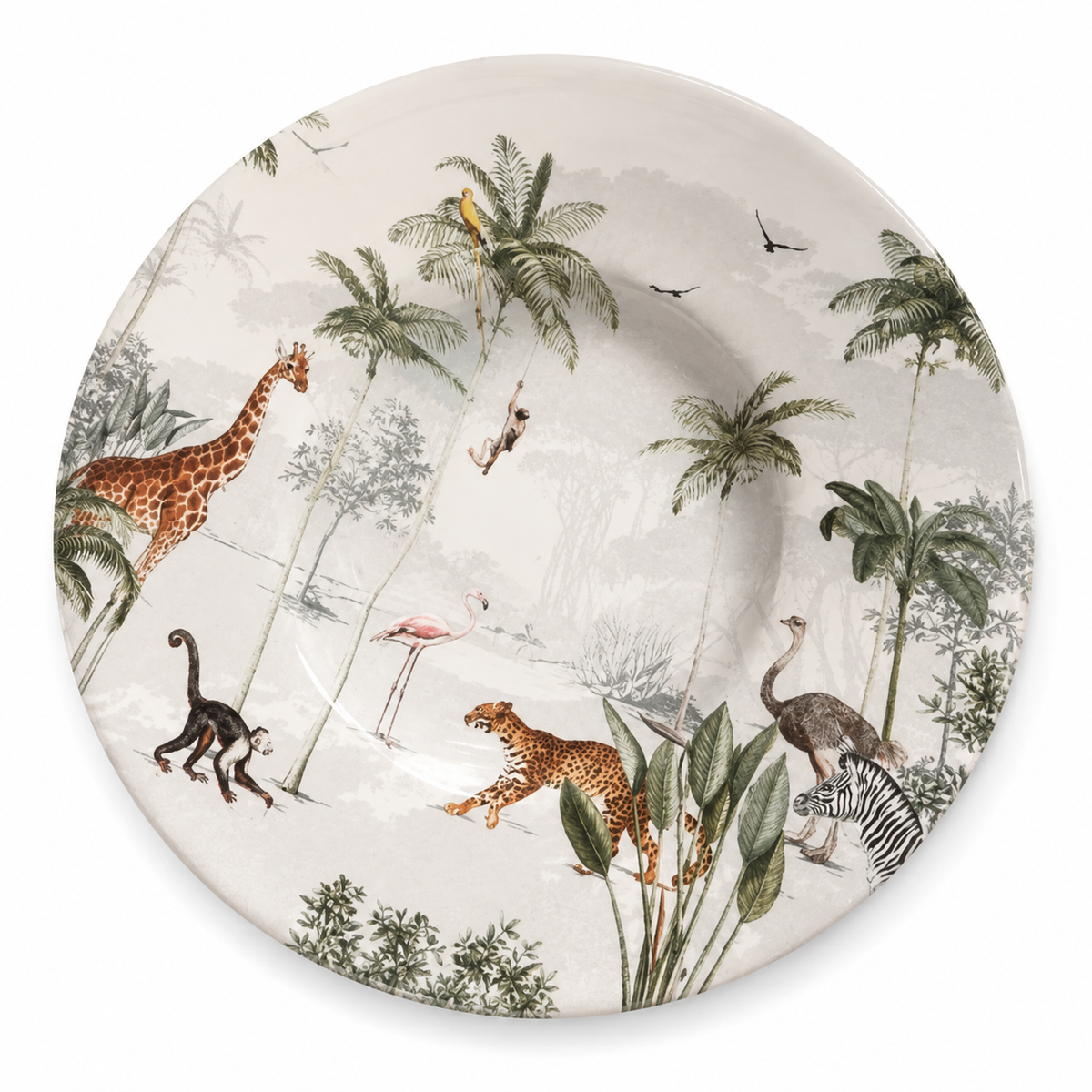 Prato Fundo para Risoto Safari Tropical em Porcelana