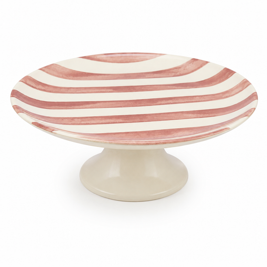 Boleira Decorada Listras Rosé – 30 cm