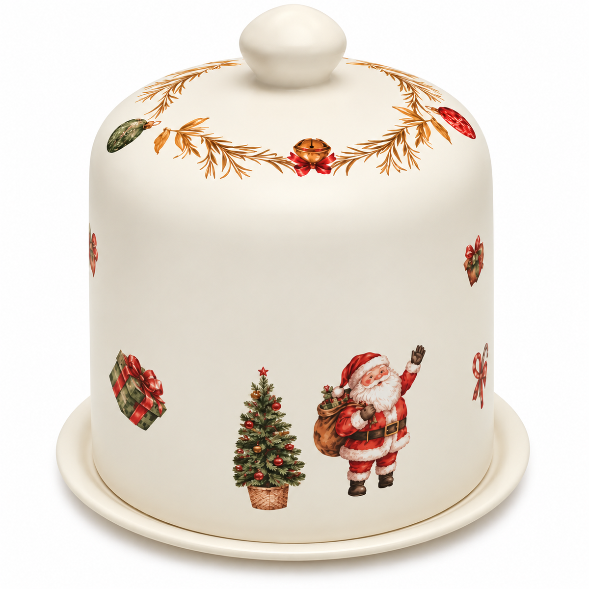 Porta Panetone de Natal com Tampa