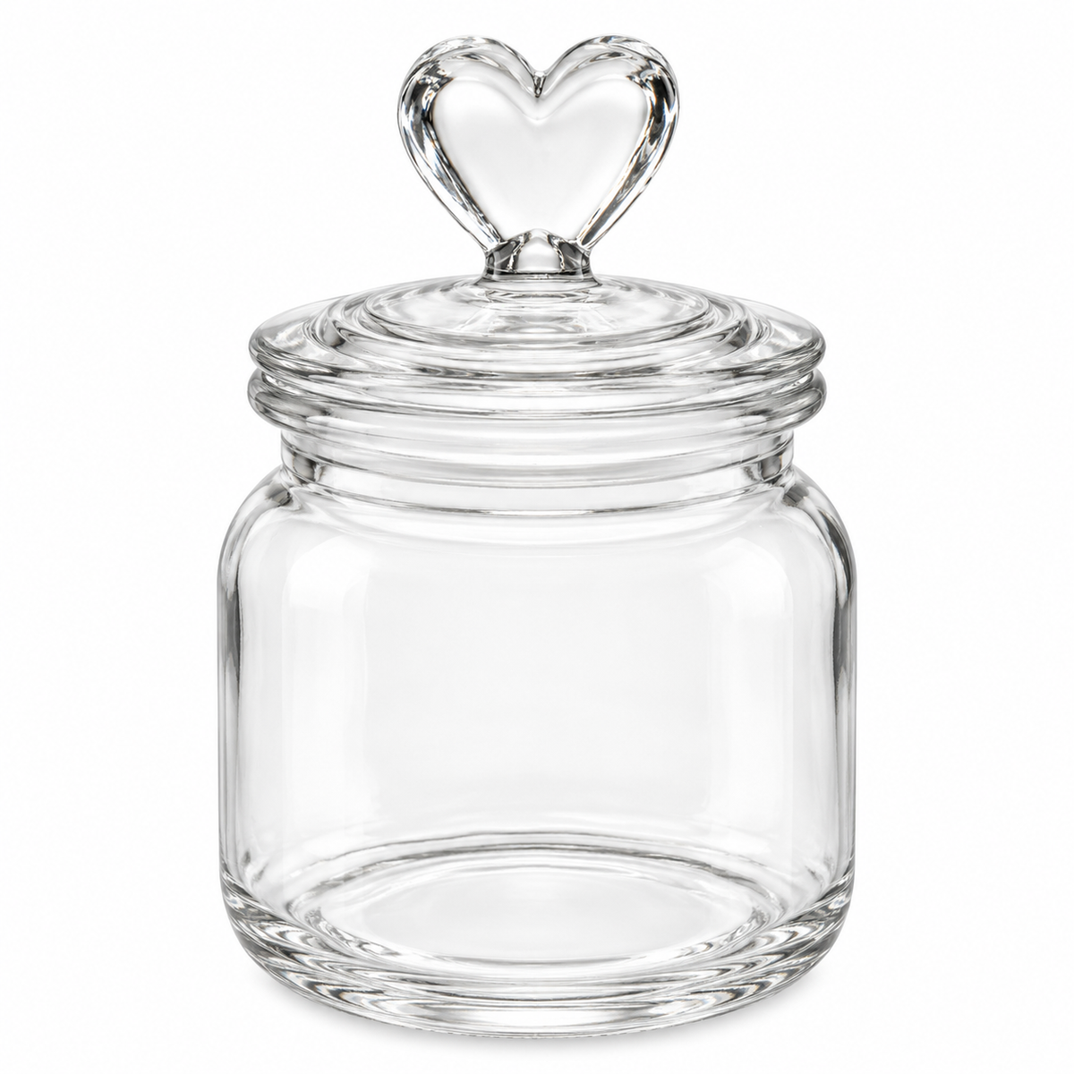 Pote de Vidro com Tampa Coração 500 ml