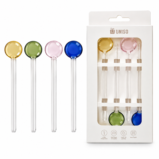 Colheres de Vidro para Drinks e Sobremesas – Kit com 4