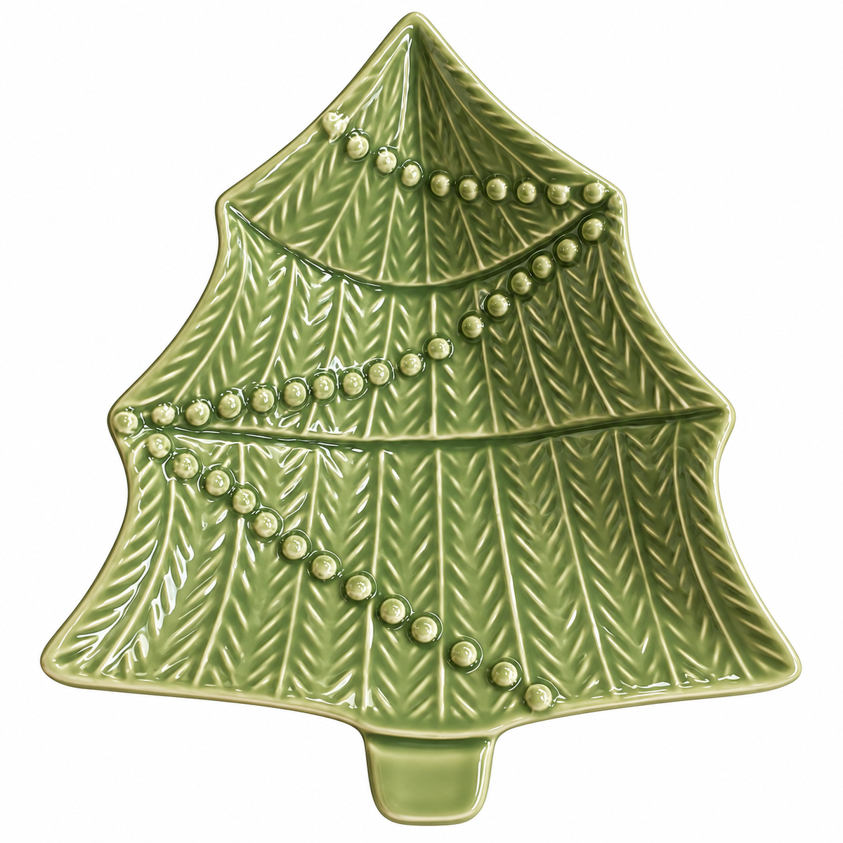 Travessa Árvore de Natal Verde em Cerâmica 22x18cm